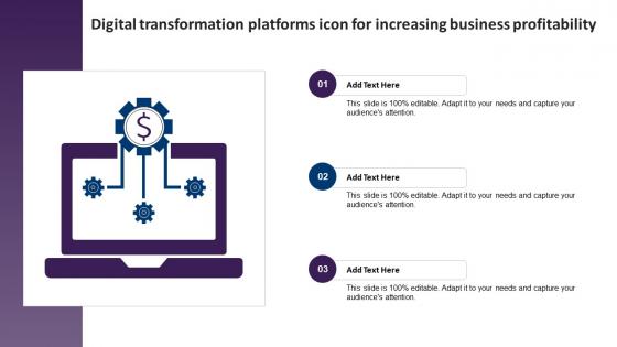 Digital Transformation Platforms Icon For Increasing Business Profitability