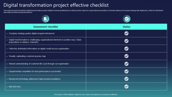 Digital Transformation Project Effective Checklist