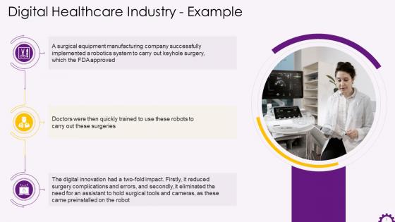 Digital Transformation Technologies Examples In Healthcare Industry Training Ppt