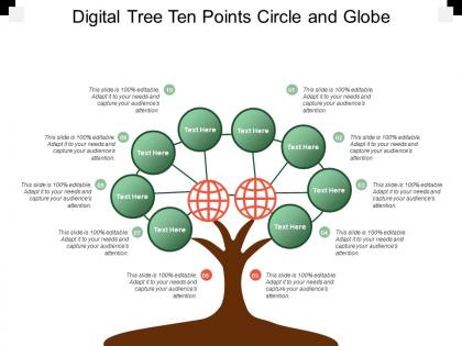 Digital tree ten points circle and globe