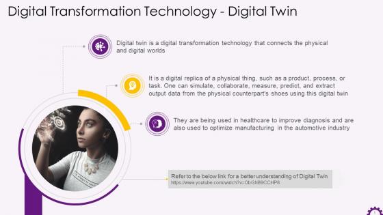 Digital Twin In Digital Transformation Technologies Training Ppt