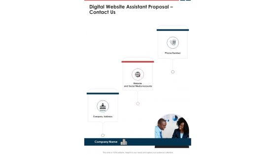 Digital Website Assistant Proposal Contact Us One Pager Sample Example Document