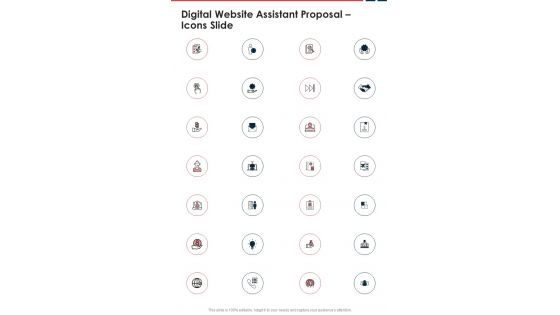 Digital Website Assistant Proposal Icons Slide One Pager Sample Example Document