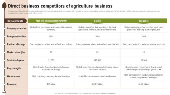 Direct Business Competitors Of Agriculture Business Wheat Farming Business Plan BP SS