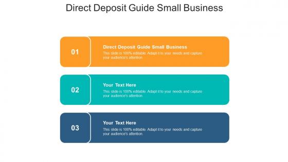 Direct deposit guide small business ppt powerpoint presentation show tips cpb