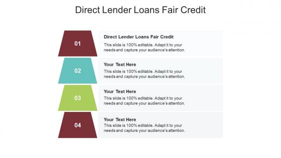 Direct lender loans fair credit ppt powerpoint presentation ideas graphics pictures cpb