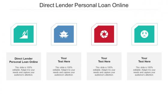 Direct Lender Personal Loan Online Ppt Powerpoint Presentation Inspiration Designs Download Cpb