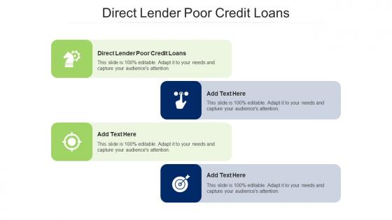 Direct Lender Poor Credit Loans Ppt Powerpoint Presentation File Graphics Design Cpb