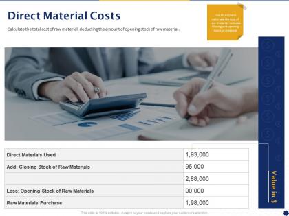 Direct material costs ppt powerpoint presentation model microsoft