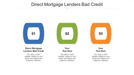 Direct mortgage lenders bad credit ppt powerpoint presentation gallery picture cpb