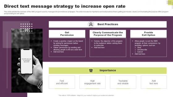 Direct Text Message Strategy To Increase Open Rate Guide To Direct Response Marketing