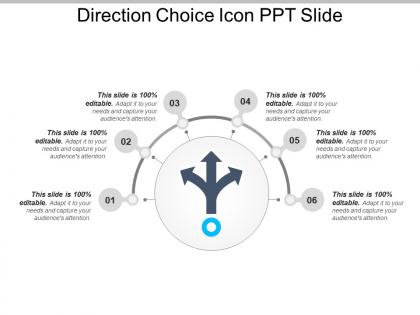 Direction choice icon ppt slide