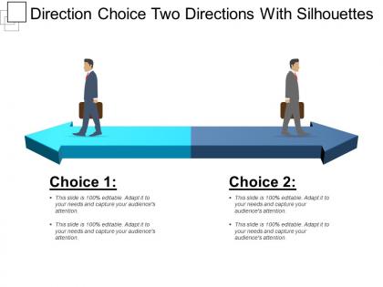 Direction choice two directions with silhouettes