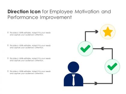 Direction icon for employee motivation and performance improvement