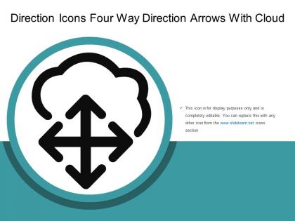 Direction icons four way direction arrows with cloud
