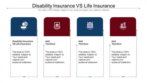 Disability Insurance Vs Life Insurance Ppt Powerpoint Presentation Slides Example Cpb