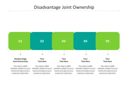 Disadvantage joint ownership ppt powerpoint presentation model graphic tips cpb
