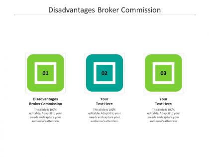 Disadvantages broker commission ppt powerpoint presentation ideas icons cpb