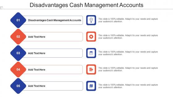 Disadvantages Cash Management Accounts In Powerpoint And Google Slides Cpb