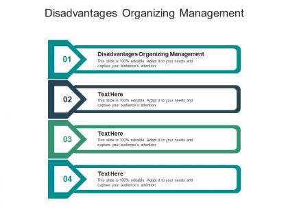 Disadvantages organizing management ppt powerpoint presentation gallery cpb
