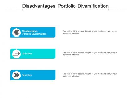 Disadvantages portfolio diversification ppt powerpoint presentation model background cpb
