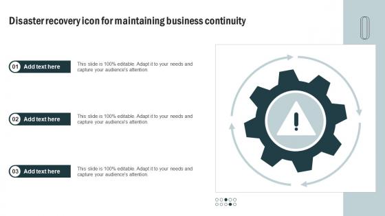 Disaster Recovery Icon For Maintaining Business Continuity