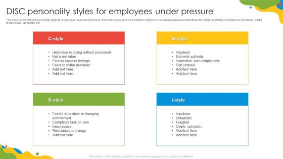 DISC Personality Styles For Employees Under Pressure