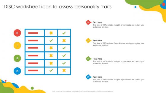 DISC Worksheet Icon To Assess Personality Traits