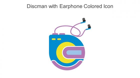 Discman With Earphone Colored Icon In Powerpoint Pptx Png And Editable Eps Format