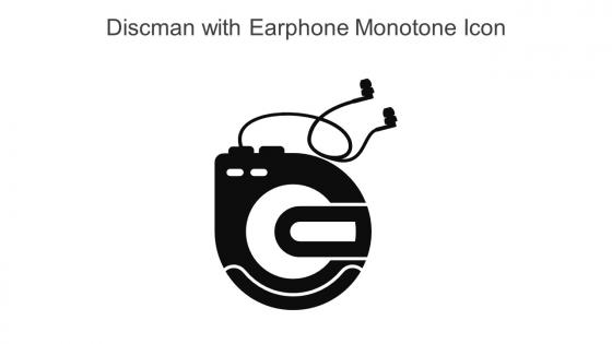 Discman With Earphone Monotone Icon In Powerpoint Pptx Png And Editable Eps Format
