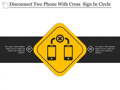 Disconnect two phone with cross sign in circle