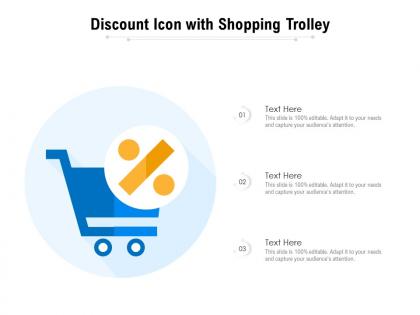 Discount icon with shopping trolley