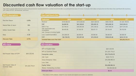 Discounted Cash Flow Valuation Of The Soap Business Plan BP SS