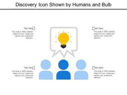 Discovery icon shown by humans and bulb