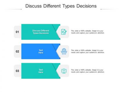 Discuss different types decisions ppt powerpoint presentation infographics design inspiration cpb