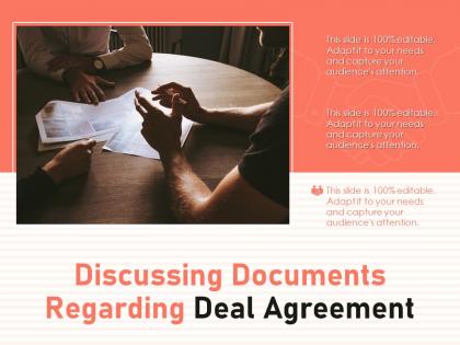 Discussing documents regarding deal agreement