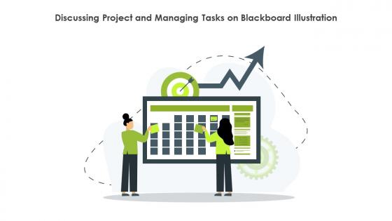 Discussing Project And Managing Tasks On Blackboard Illustration
