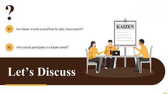 Discussion Questions for Kaizen Training Sessions Training Ppt