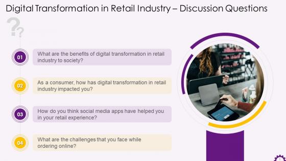 Discussion Questions On Digital Transformation In Retail Industry Training Ppt