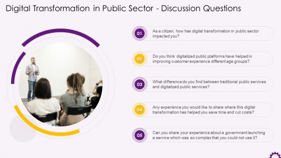 Discussion Questions On Public Sector Digitalization Training Ppt