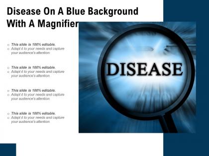 Disease on a blue background with a magnifier