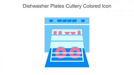 Dishwasher Plates Cutlery Colored Icon In Powerpoint Pptx Png And Editable Eps Format