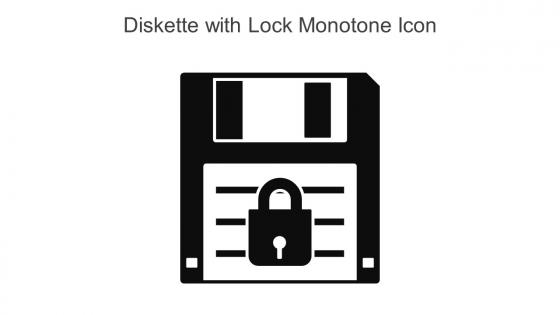 Diskette With Lock Monotone Icon In Powerpoint Pptx Png And Editable Eps Format