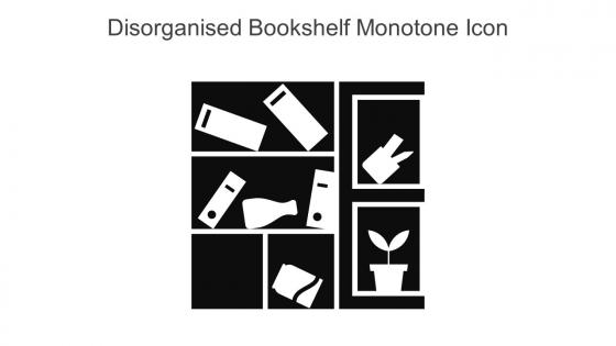 Disorganised Bookshelf Monotone Icon In Powerpoint Pptx Png And Editable Eps Format