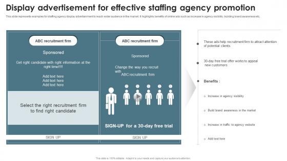 Display Advertisement For Effective Staffing Recruitment Agency Effective Marketing Strategy SS V