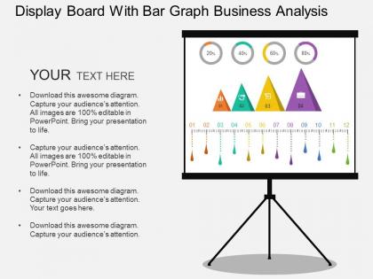 Display board with bar graph business analysis flat powerpoint design