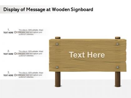 Display of message at wooden signboard