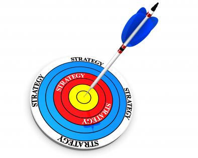 Display target success and sales with dart and arrow in business strategy stock photo