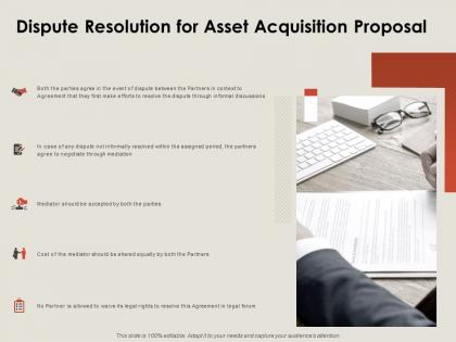 Dispute resolution for asset acquisition proposal ppt powerpoint presentation infographics graphic