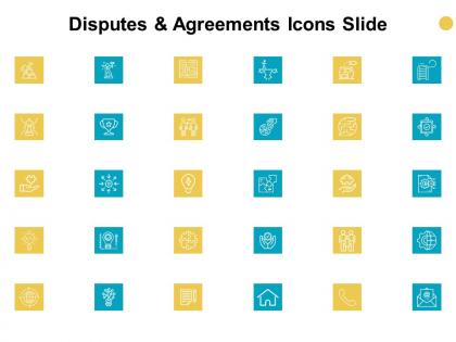 Disputes and agreements icons slide success gears ppt powerpoint presentation model